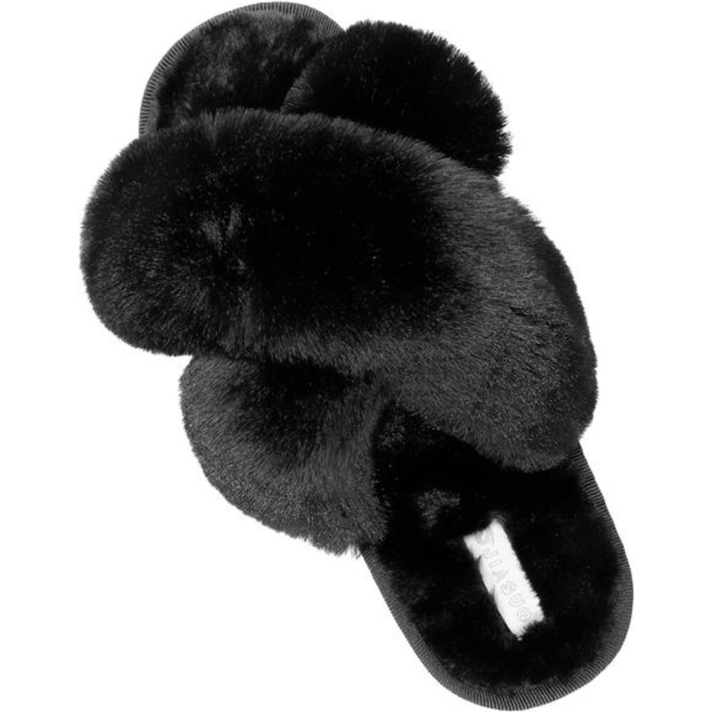 Women's Open Toe Slippers Fuzzy Fluffy House Slippers for Women Cozy